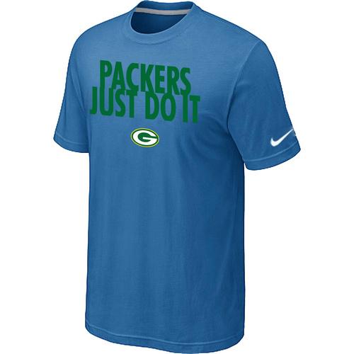 Nike Green Bay Packers Just Do It light Blue NFL T-Shirt Cheap