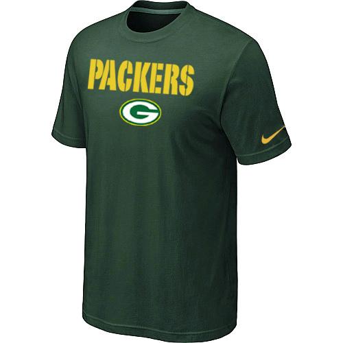 Nike Green Bay Packers Authentic Logo Green NFL T-Shirt Cheap
