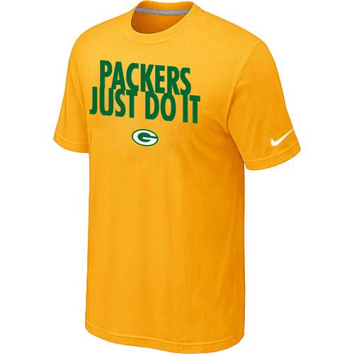 Nike Green Bay Packers Just Do It Yellow NFL T-Shirt Cheap
