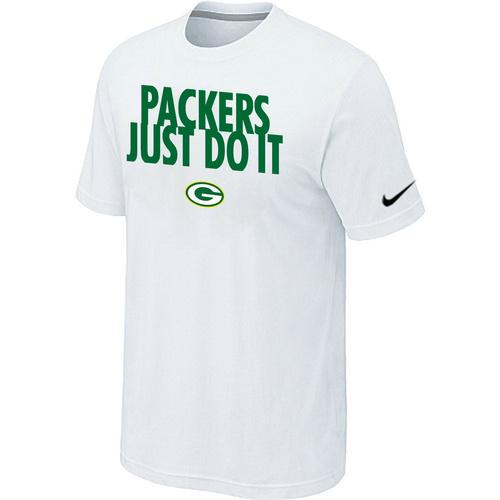 Nike Green Bay Packers Just Do It White NFL T-Shirt Cheap