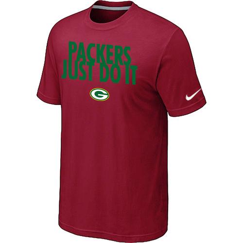 Nike Green Bay Packers Just Do It Red NFL T-Shirt Cheap