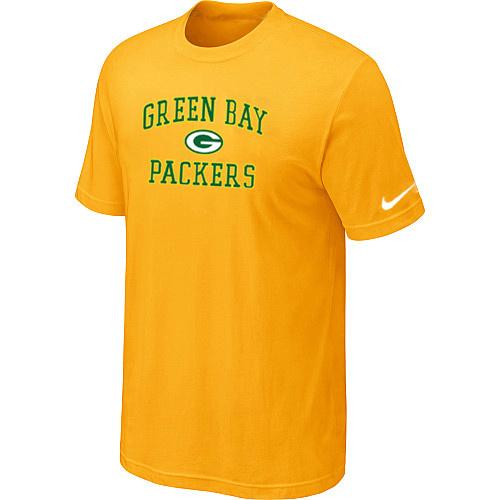Green Bay Packers Heart & Soul Yellow T-Shirt Cheap