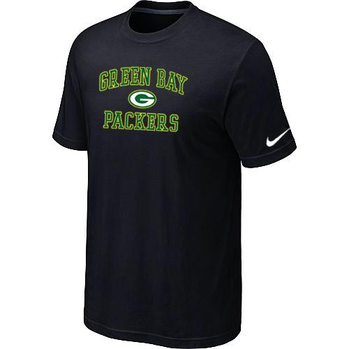 Green Bay Packers Heart & Soul Black T-Shirt Cheap