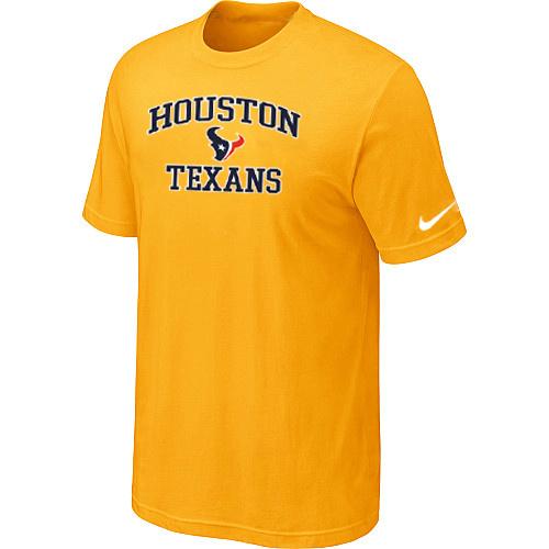 Houston Texans Heart & Soul Yellow T-Shirt Cheap