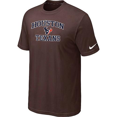 Houston Texans Heart & Soul Brown T-Shirt Cheap