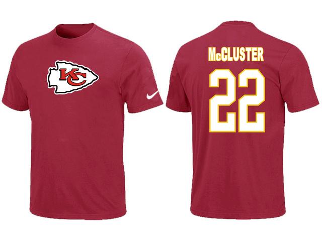 Nike Kansas City Chiefs 22 McCluster Name & Number Red NFL T-Shirt Cheap