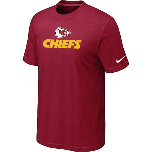 Nike Kansas City Chiefs Authentic Logo Red NFL T-Shirt Cheap