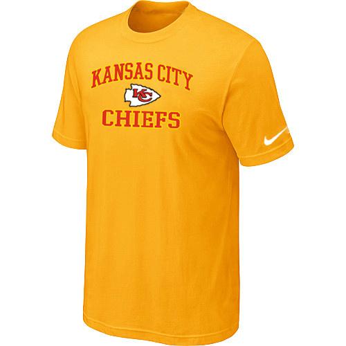Kansas City Chiefs Heart & Soul Yellow T-Shirt Cheap