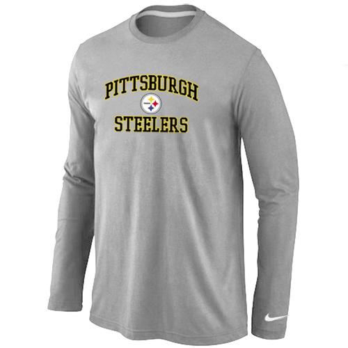 Nike Pittsburgh Steelers Heart & Soul Long Sleeve T-Shirt Grey Cheap