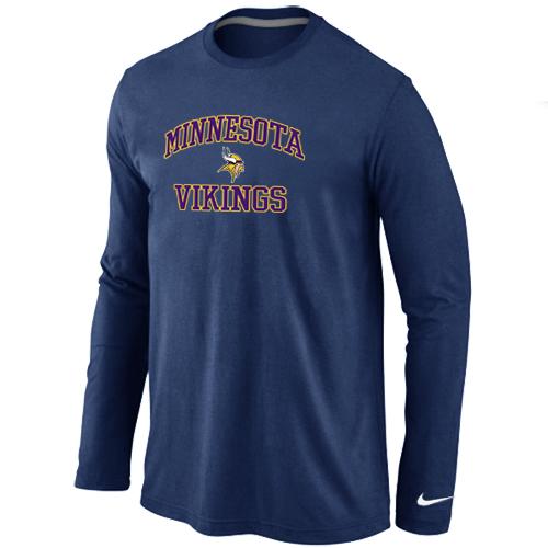 Nike Minnesota Vikings Heart & Soul Long Sleeve T-Shirt D.Blue Cheap