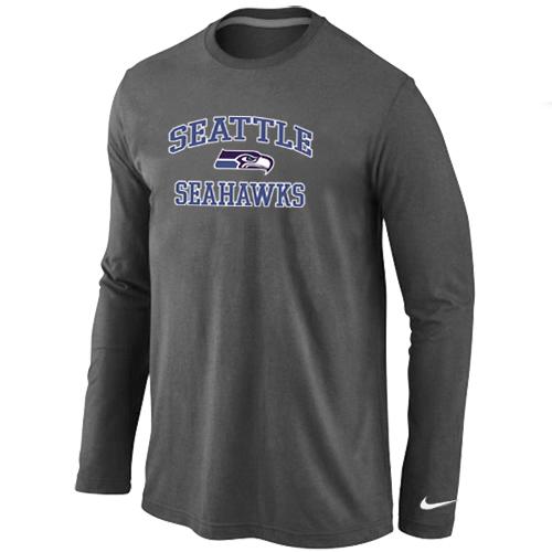 Nike Seattle Seahawks Heart & Soul Long Sleeve T-Shirt D.Grey Cheap