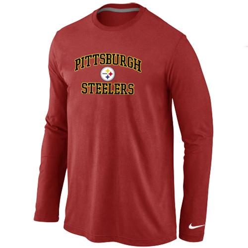Nike Pittsburgh Steelers Heart & Soul Long Sleeve T-Shirt RED Cheap