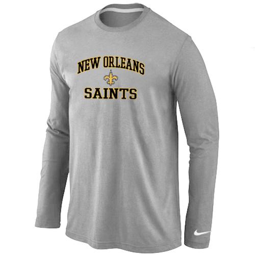 Nike New Orleans Saints Heart & Soul Long Sleeve T-Shirt Grey Cheap
