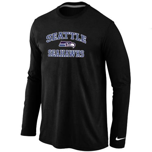 Nike Seattle Seahawks Heart & Soul Long Sleeve T-Shirt Black Cheap