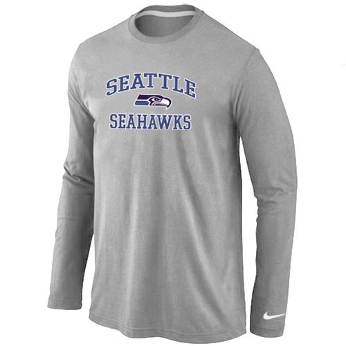 Nike Seattle Seahawks Heart & Soul Long Sleeve T-Shirt Grey Cheap