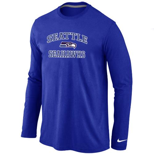Nike Seattle Seahawks Heart & Soul Long Sleeve T-Shirt Blue Cheap