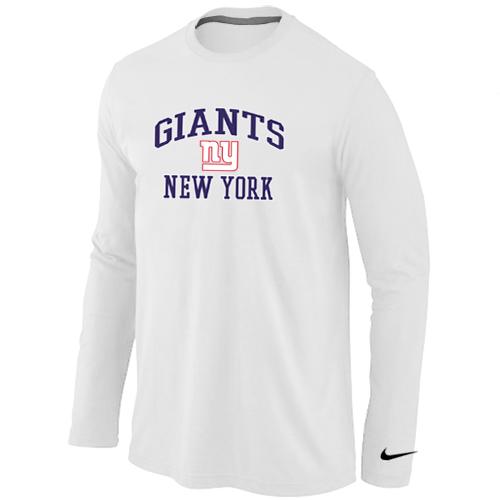 Nike New York Giants Heart & Soul Long Sleeve T-Shirt White Cheap