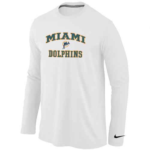 Nike Miami Dolphins Heart & Soul Long Sleeve T-Shirt White Cheap