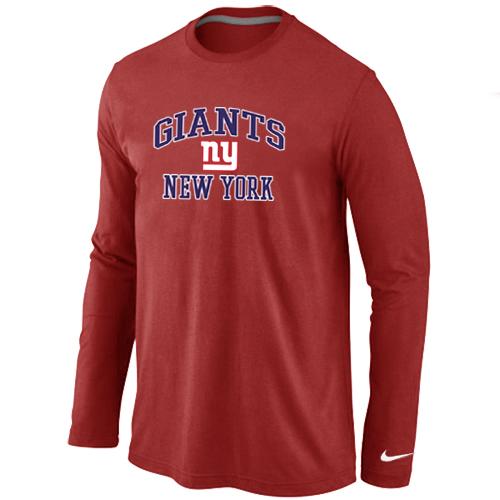 Nike New York Giants Heart & Soul Long Sleeve T-Shirt RED Cheap