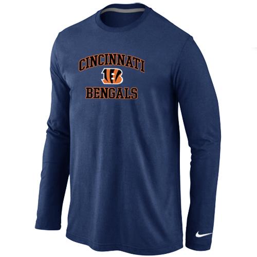 Nike Cincinnati Bengals Heart & Soul Long Sleeve T-Shirt D.Blue Cheap