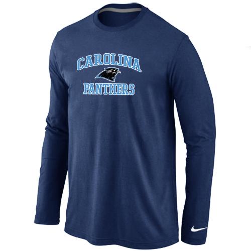 Nike Carolina Panthers Heart & Soul Long Sleeve T-Shirt D.Blue Cheap