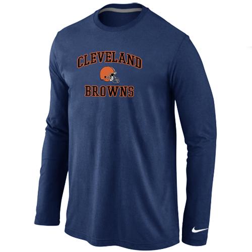 Nike Cleveland Browns Heart & Soul Long Sleeve T-Shirt D.Blue Cheap