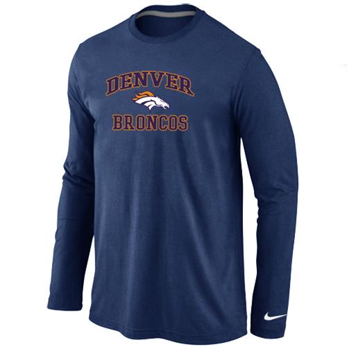 Nike Denver Broncos Heart & Soul Long Sleeve T-Shirt D.Blue Cheap