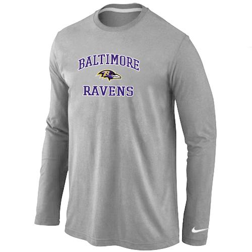 Nike Baltimore Ravens Heart & Soul Long Sleeve T-Shirt Grey Cheap