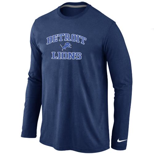 Nike Detroit Lions Heart & Soul Long Sleeve T-Shirt D.Blue Cheap