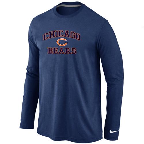 Nike Chicago Bears Heart & Soul Long Sleeve T-Shirt D.Blue Cheap