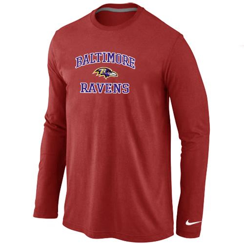 Nike Baltimore Ravens Heart & Soul Long Sleeve T-Shirt RED Cheap