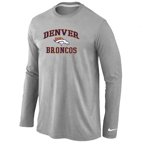 Nike Denver Broncos Heart & Soul Long Sleeve T-Shirt Grey Cheap