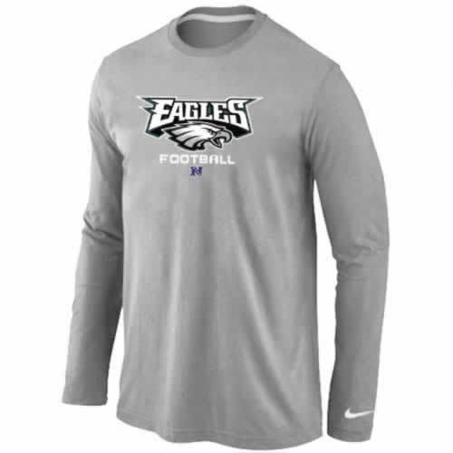 Nike Philadelphia Eagles light grey Critical Victory Long Sleeve NFL T-Shirt Cheap