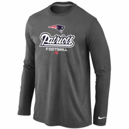 Nike New England Patriots dark grey Critical Victory Long Sleeve NFL T-Shirt Cheap