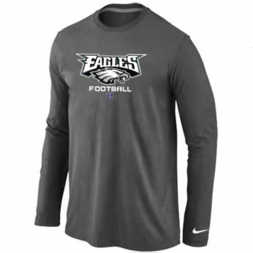 Nike Philadelphia Eagles dark grey Critical Victory Long Sleeve NFL T-Shirt Cheap
