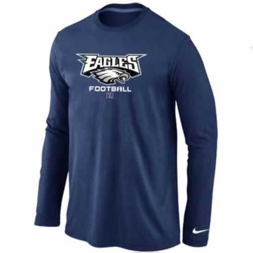 Nike Philadelphia Eagles dark blue Critical Victory Long Sleeve NFL T-Shirt Cheap