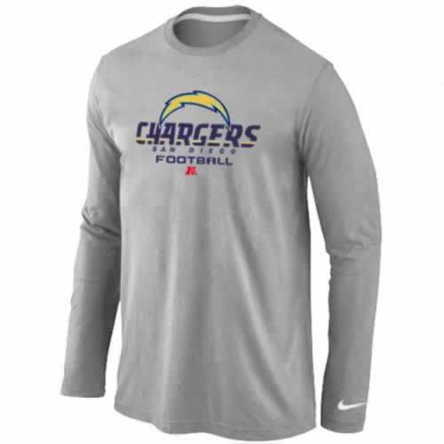 Nike San Diego Charger light grey Critical Victory Long Sleeve NFL T-Shirt Cheap