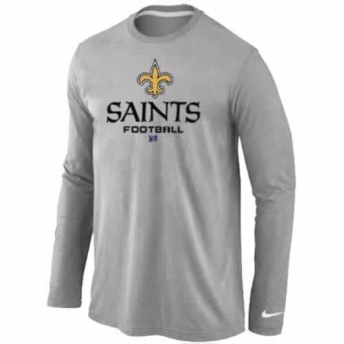 Nike New Orleans Sains light grey Critical Victory Long Sleeve NFL T-Shirt Cheap