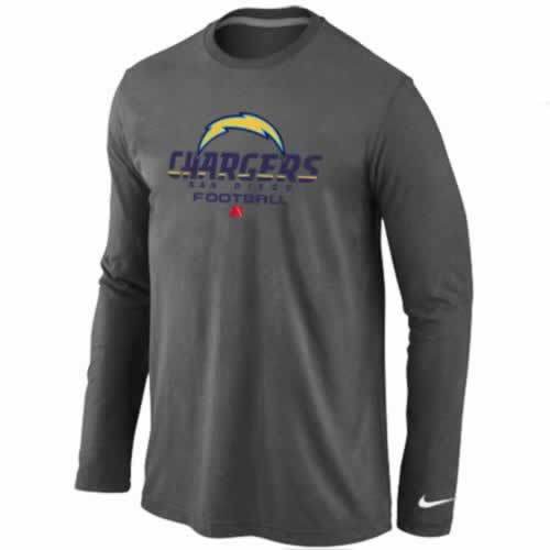 Nike San Diego Charger dark grey Critical Victory Long Sleeve NFL T-Shirt Cheap