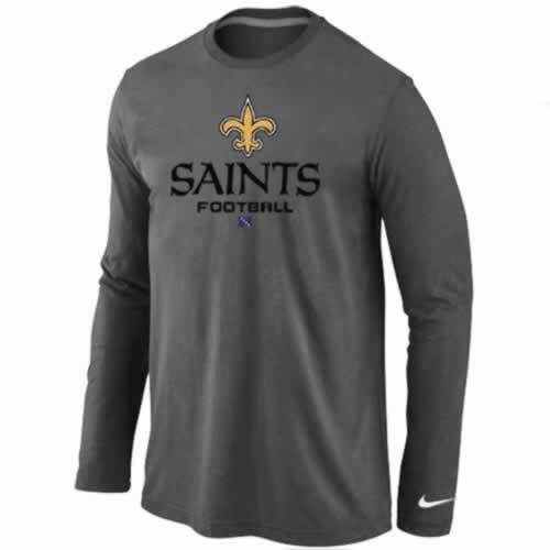 Nike New Orleans Sains dark grey Critical Victory Long Sleeve NFL T-Shirt Cheap