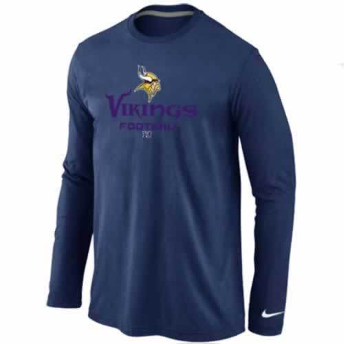 NIKE Minnesota Vikings dark blue Critical Victory Long Sleeve NFL T-Shirt Cheap