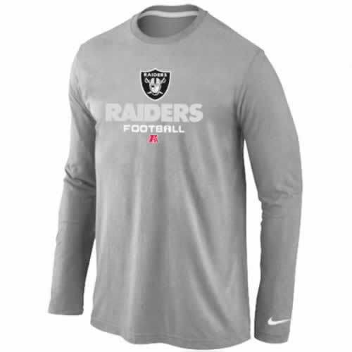 NIKE Oakland Raiders light grey Critical Victory Long Sleeve NFL T-Shirt Cheap