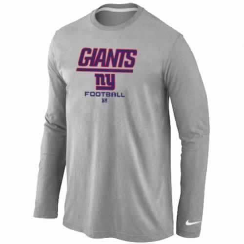 Nike New York Giants light grey Critical Victory Long Sleeve NFL T-Shirt Cheap