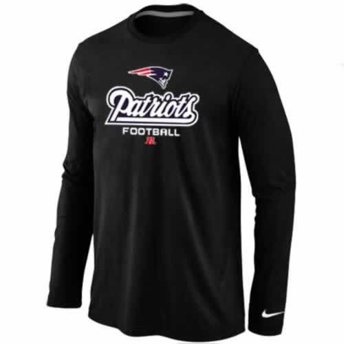 Nike New England Patriots black Critical Victory Long Sleeve NFL T-Shirt Cheap
