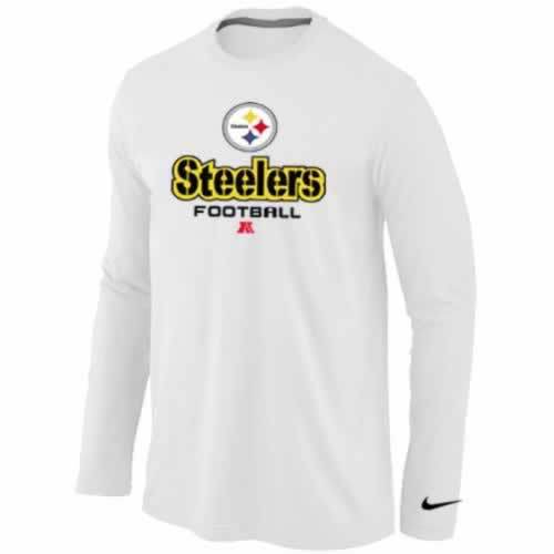 Nike Pittsburgh Steelers white Critical Victory Long Sleeve NFL T-Shirt Cheap