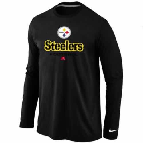 Nike Pittsburgh Steelers black Critical Victory Long Sleeve NFL T-Shirt Cheap