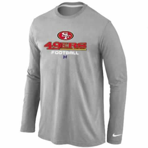 Nike San Francisco 49ers grey Critical Victory Long Sleeve NFL T-Shirt Cheap