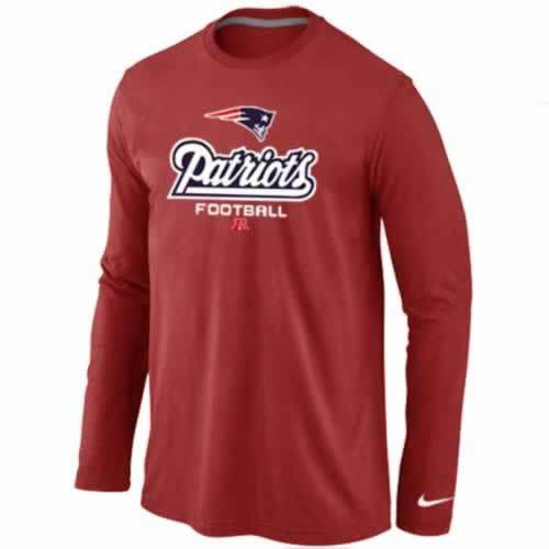 Nike New England Patriots red Critical Victory Long Sleeve NFL T-Shirt Cheap