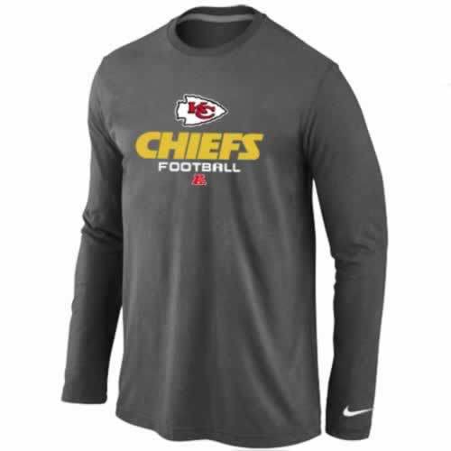 Nike Kansas City Chiefs dark grey Critical Victory Long Sleeve NFL T-Shirt Cheap