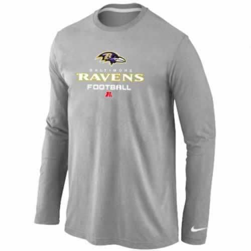 NIKE Baltimore Ravens light grey Critical Victory Long Sleeve NFL T-Shirt Cheap
